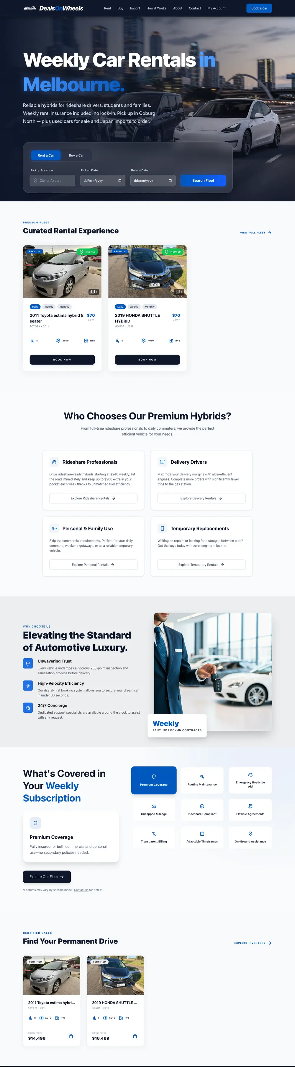 Deals on Wheels website, built by OneCall